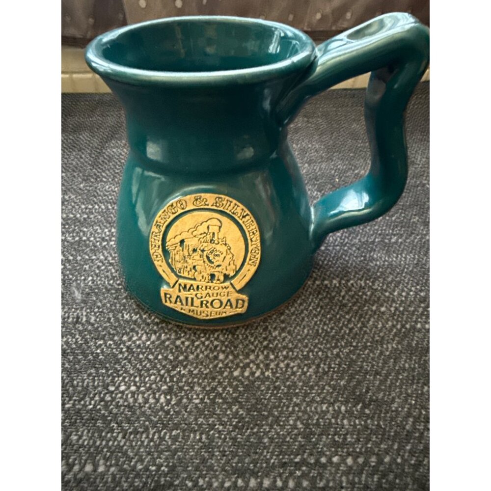 Durango & Silverton Narrow Gauge Railroad Museum Green Ceramic Mug train bullet